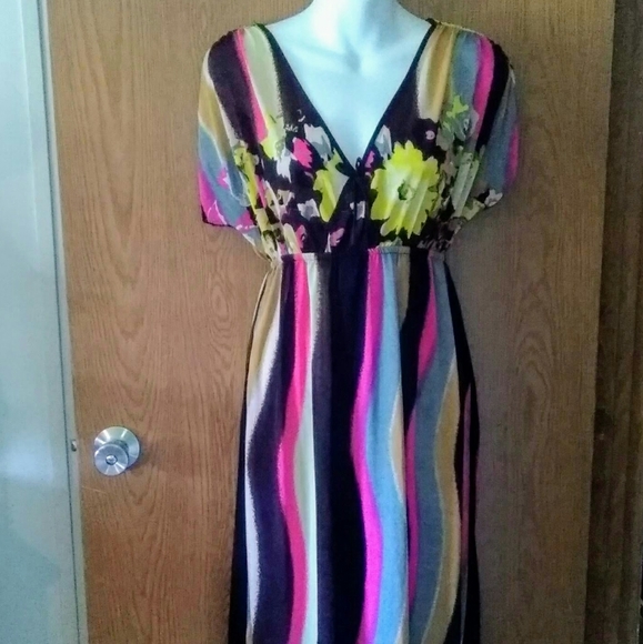 🌸 Multi Colored Floral Maxi Dress Large - Picture 5 of 5